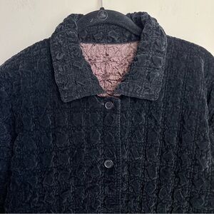 vintage reversible black and brown textured chore coat